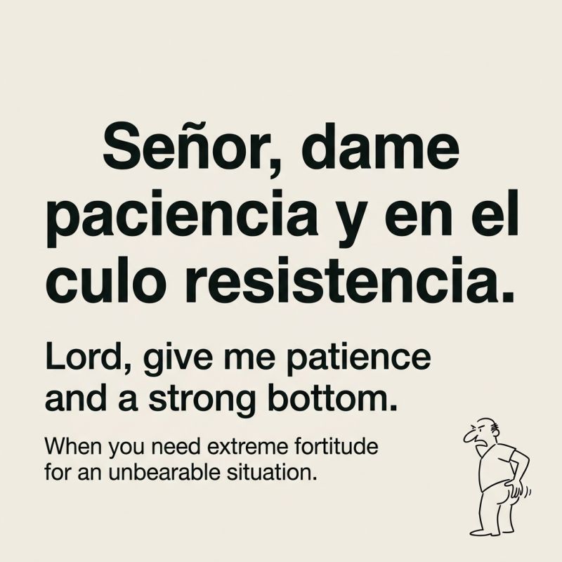 Señor, dame paciencia y en el culo resistencia. /cognitive-memetics/sayings/2026-04-13-saying-14/bottom.jpeg